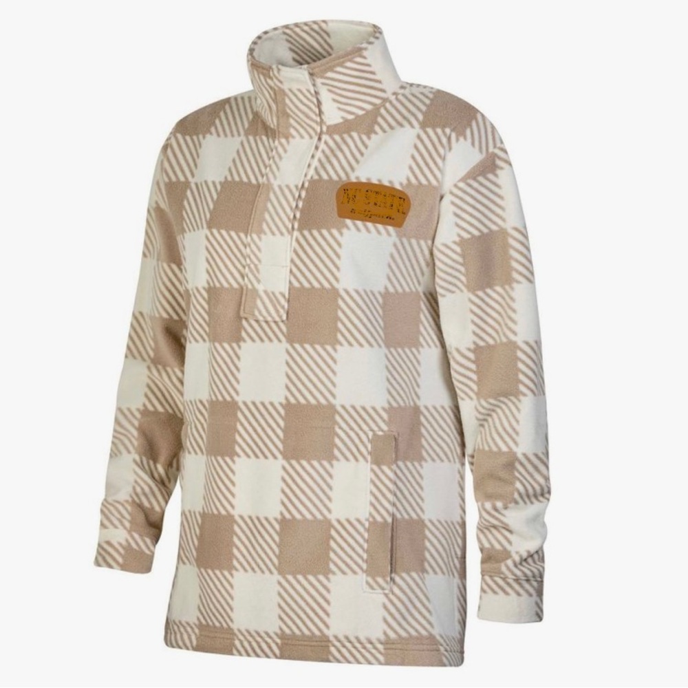 UNC Tar Heels buffalo checkered 1/4 zip sweatshirt
